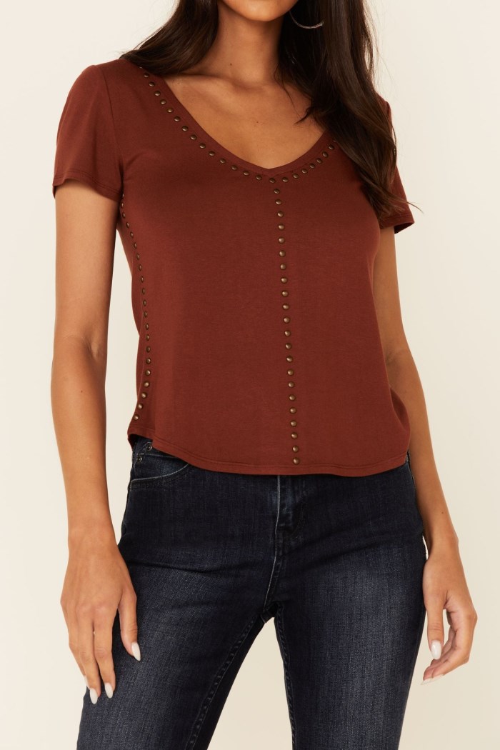 Special Offer Idyllwind Women's Honky Tonk Studded Top | Rust Copper