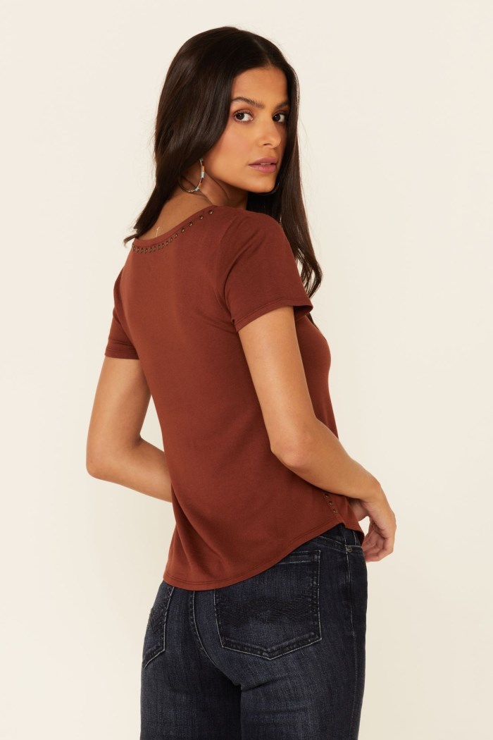 Special Offer Idyllwind Women's Honky Tonk Studded Top | Rust Copper