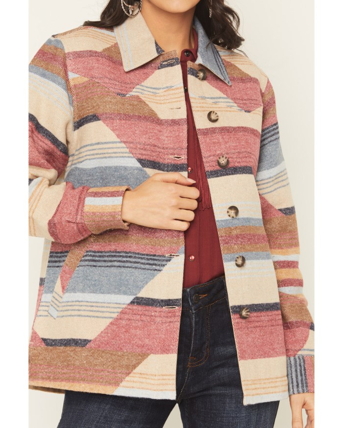 Special Offer Idyllwind Women's Mistywinds Printed Blanket Shacket | Rose