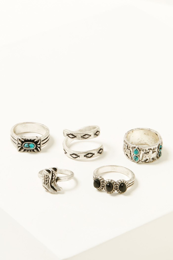 Special Offer Idyllwind Women's Anita Thunderbird Ring Set - 5 Piece | Silver