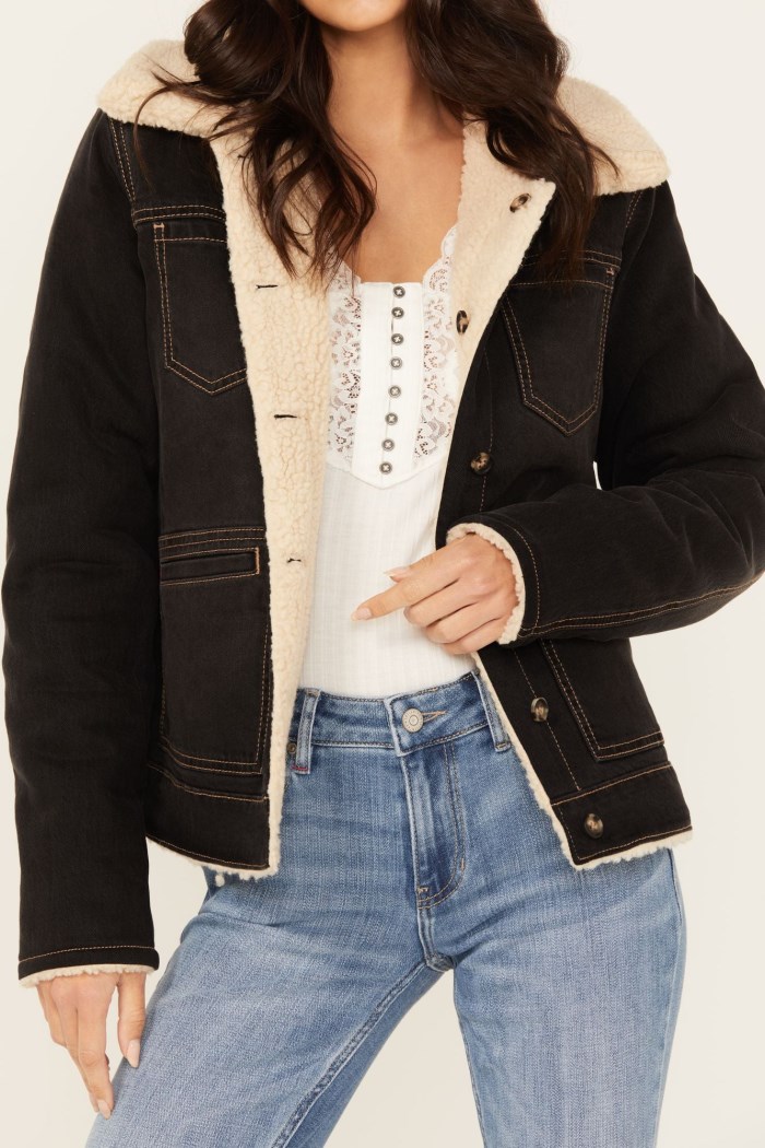 Special Offer Idyllwind Women's Blackburn Reversible Denim Sherpa Jacket | Black