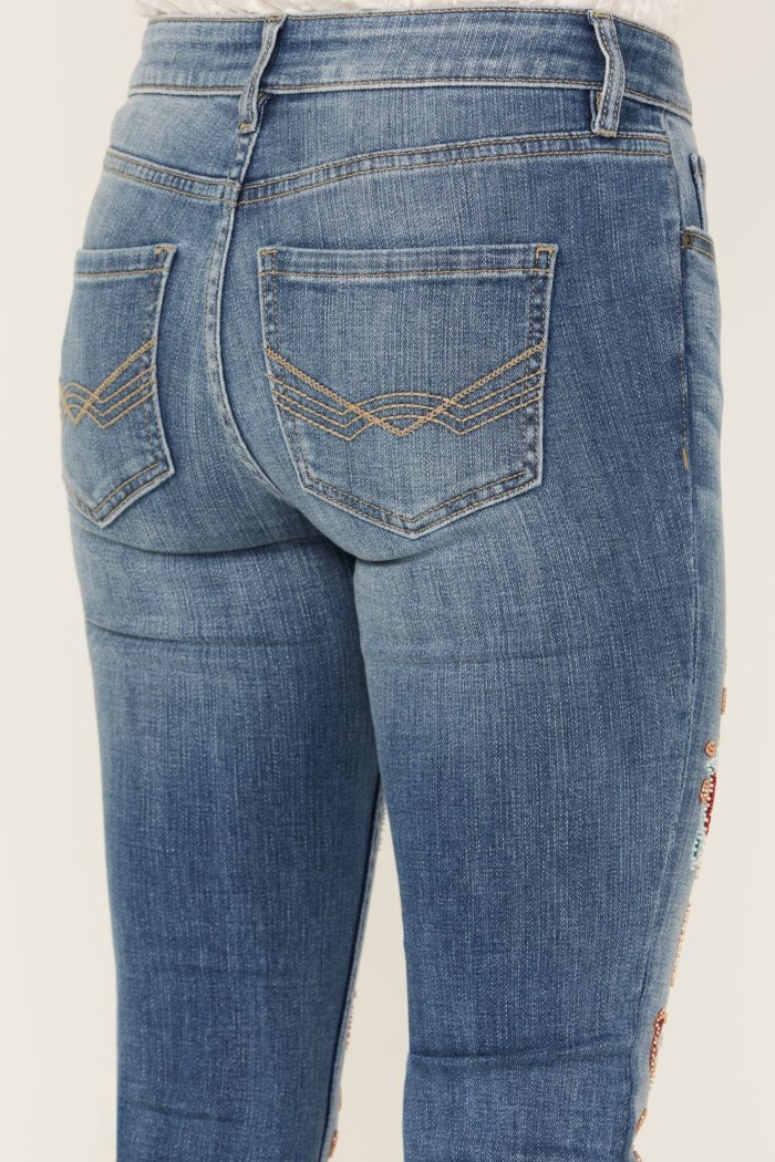 Special Offer Idyllwind Women's Briley Medium Wash Mid Rise Embellished Stretch Bootcut Jeans | Medium Wash