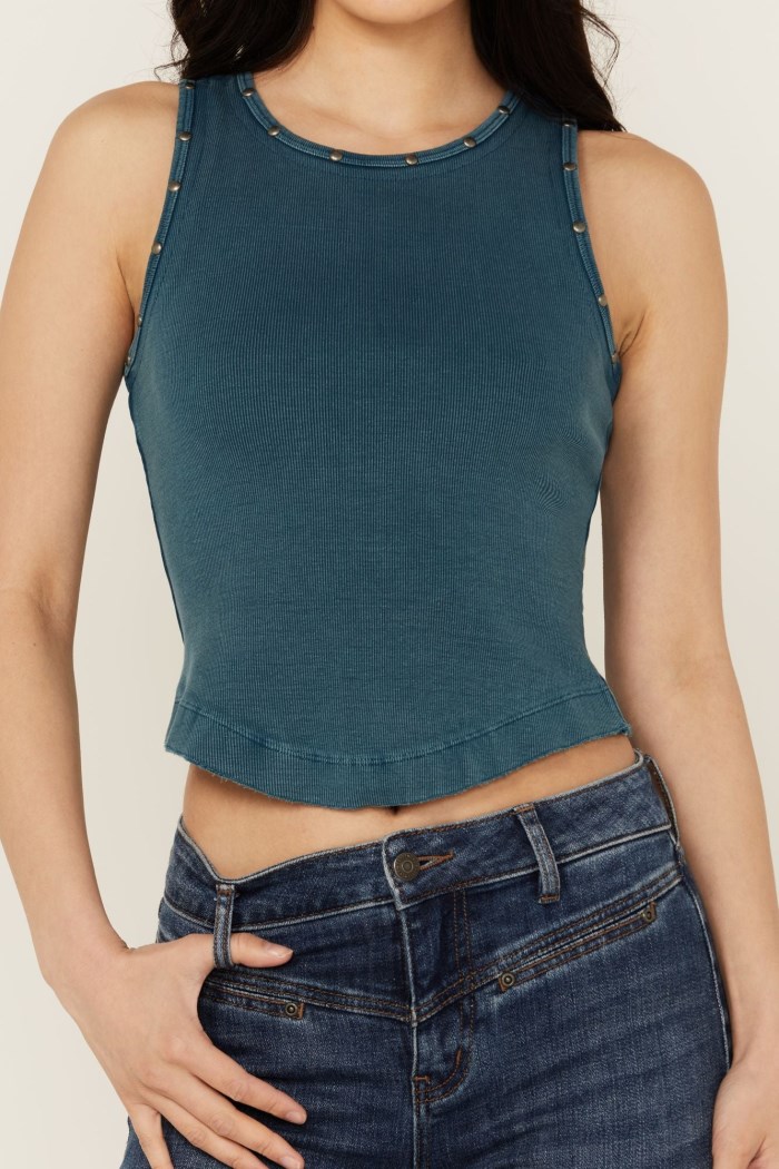 Special Offer Idyllwind Women's Ribbed Studded Tank | Indigo