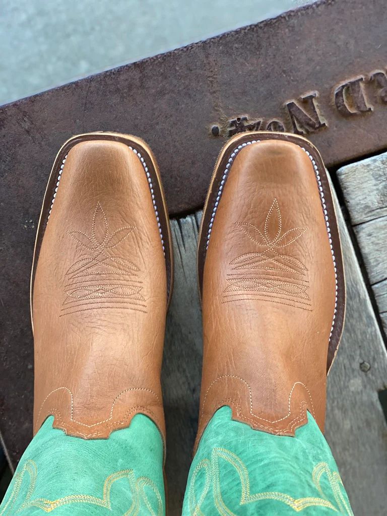 New Arrivals Olathe Coffee Milled Mule Boots - Tan/Green