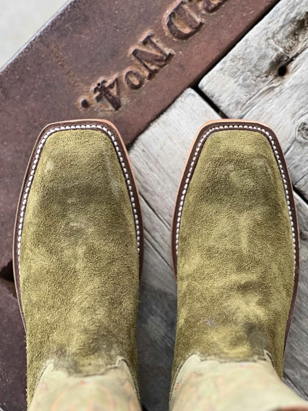 New Arrivals Olathe Sage Kudu Roughout Boots - Green/Green