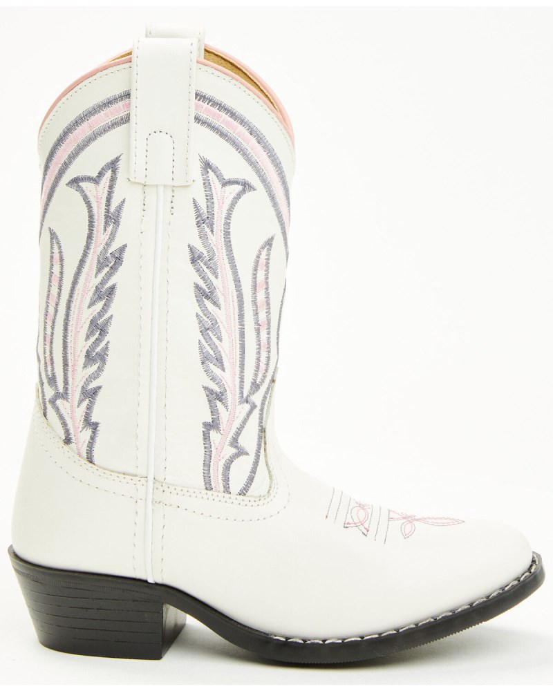 Quick Ship Shyanne Latest Girls' Cassie Western Boots - Round Toe | White