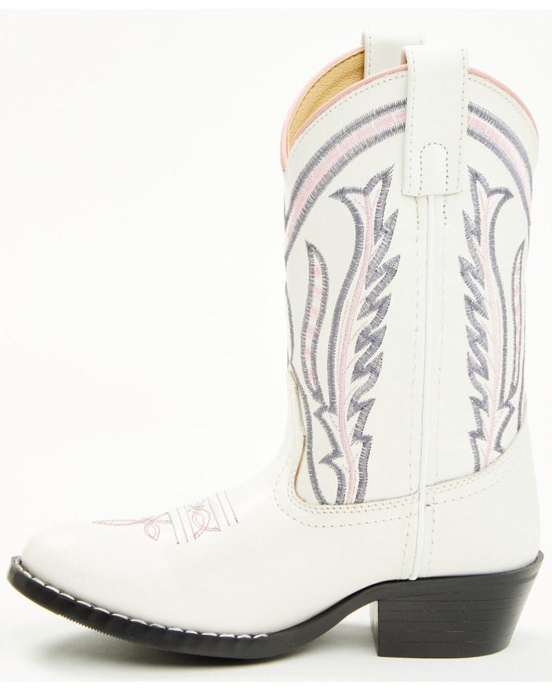 Quick Ship Shyanne Latest Girls' Cassie Western Boots - Round Toe | White