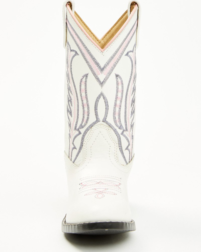 Quick Ship Shyanne Latest Girls' Cassie Western Boots - Round Toe | White