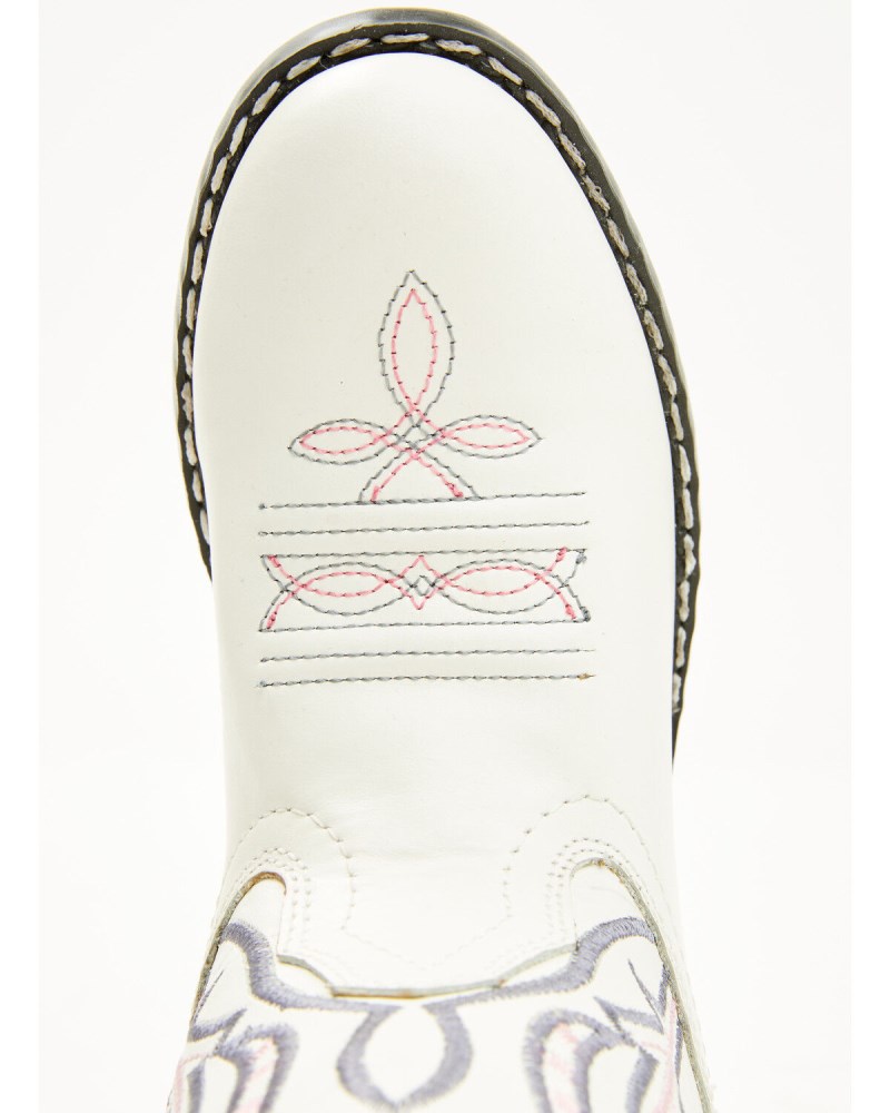 Quick Ship Shyanne Latest Girls' Cassie Western Boots - Round Toe | White