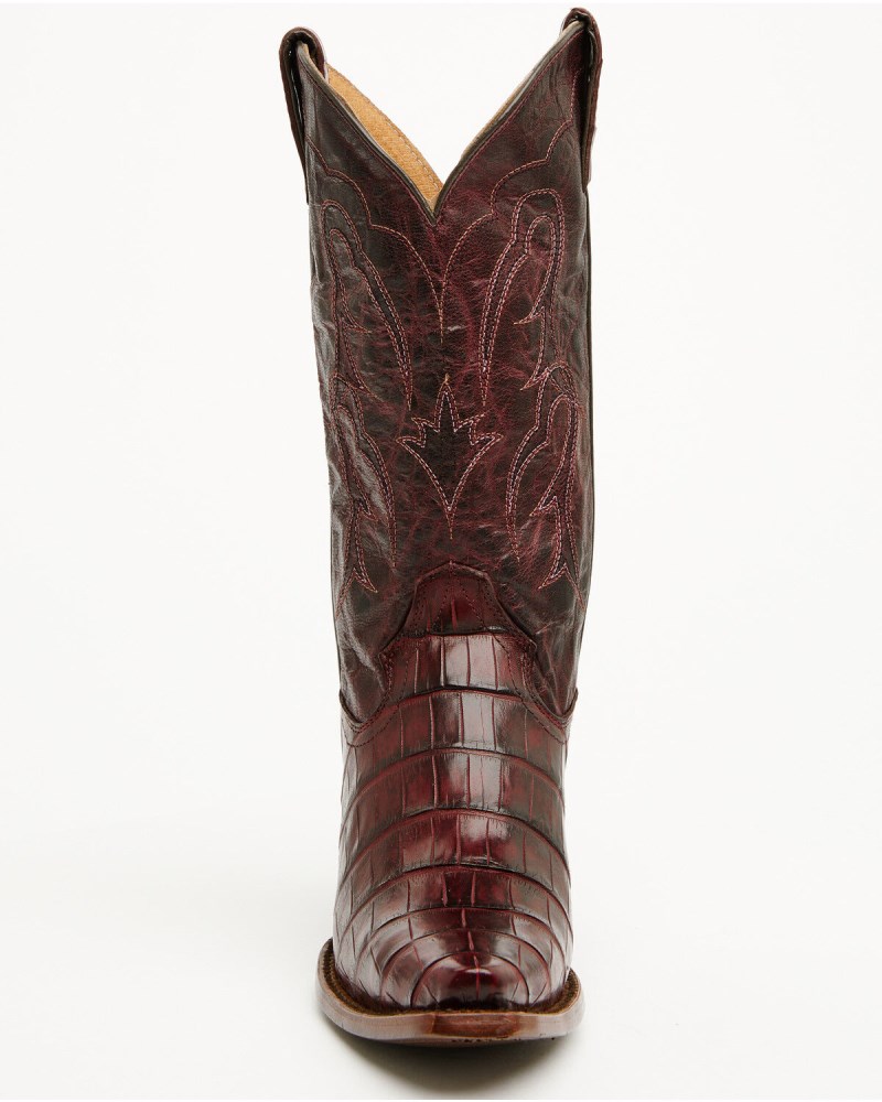 Quick Ship Shyanne Latest Women's Aspen Exotic American Alligator Western Boots - Snip Toe | Black Cherry