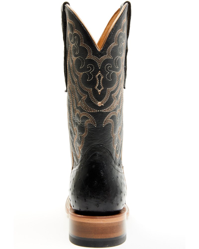 Quick Ship Shyanne Latest Women's Kacie Exotic Ostrich Western Boots - Broad Square Toe | Black