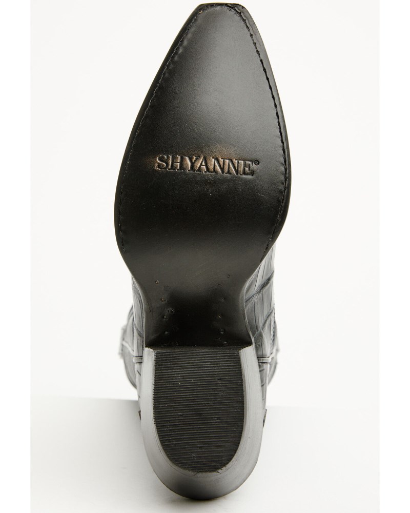 Quick Ship Shyanne Latest Women's Aspen Exotic American Alligator Western Boots - Snip Toe | Navy