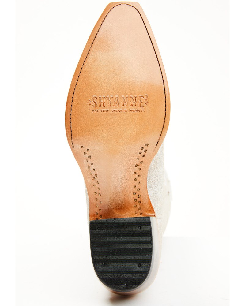 Quick Ship Shyanne Latest Women's Lasy Floral Embroidered Western Boots - Snip Toe | Ivory