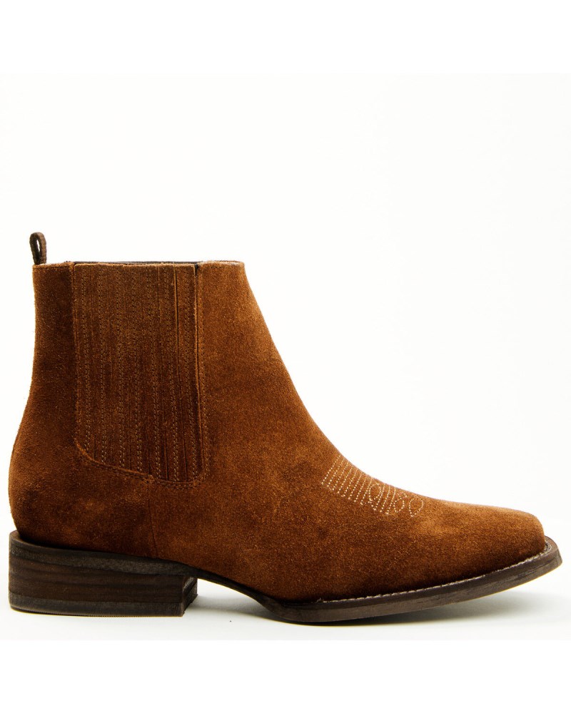 Quick Ship Shyanne Latest Women's Beverly Pull-On Western Booties - Broad Square Toe | Brown