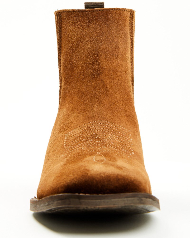 Quick Ship Shyanne Latest Women's Beverly Pull-On Western Booties - Broad Square Toe | Brown