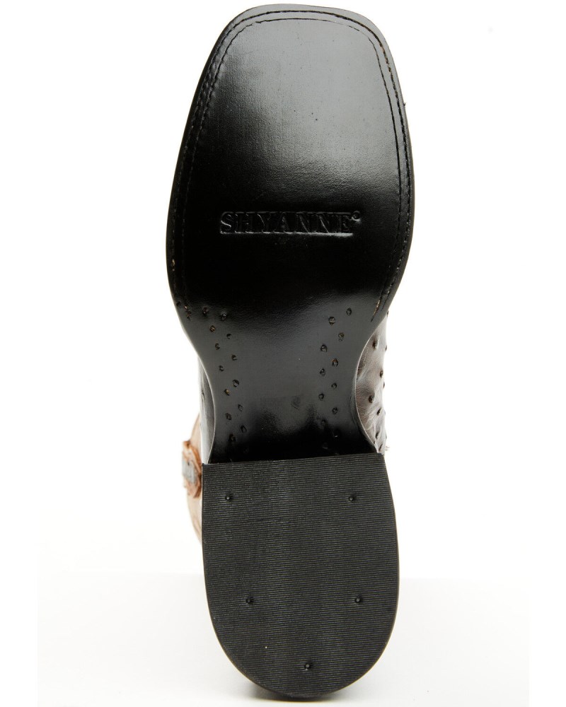 Quick Ship Shyanne Latest Women's Mia Exotic Full Quill Ostrich Western Boots - Broad Square Toe | Chocolate