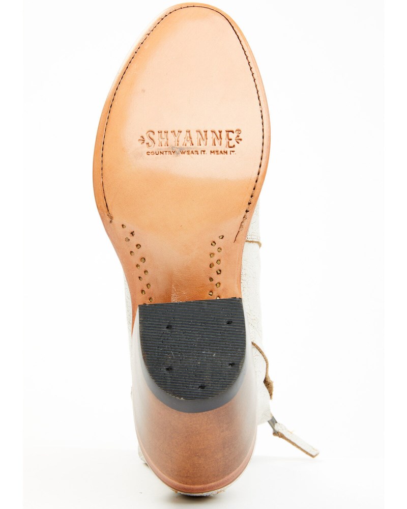 Quick Ship Shyanne Latest Women's Carine Crackadela Floral Western Fashion Booties - Round Toe | White