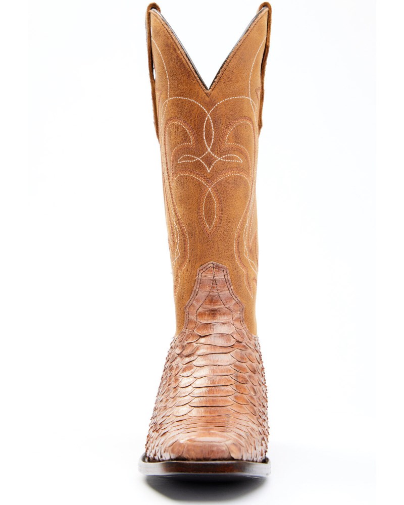 Quick Ship Shyanne Latest Women's Geneva Exotic Snake Skin Western Boots - Square Toe | Tan
