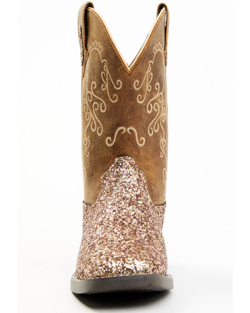 Quick Ship Shyanne Latest Girls' Sparkle Plenty Boots - Broad Square Toe | Pink