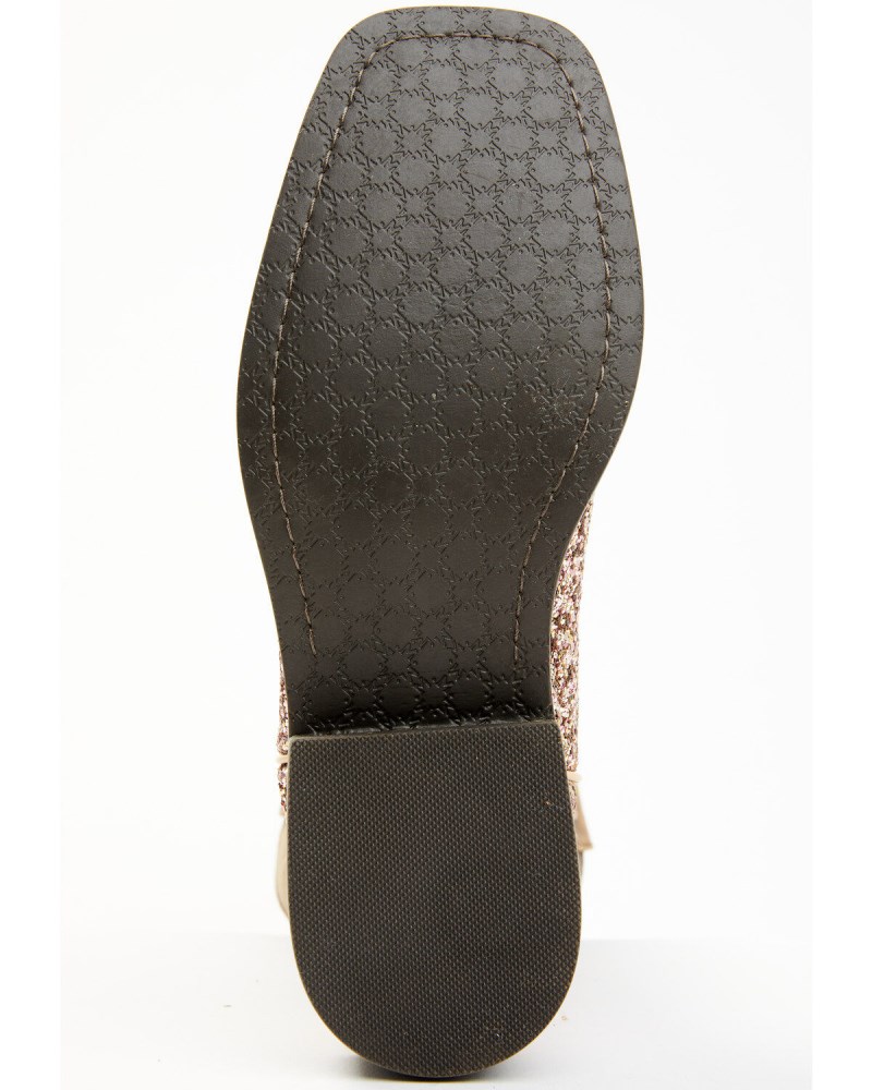 Quick Ship Shyanne Latest Girls' Sparkle Plenty Boots - Broad Square Toe | Pink