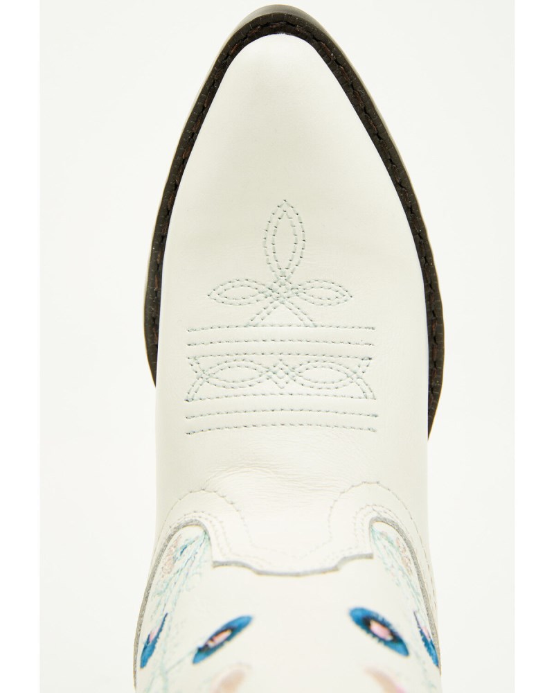 Quick Ship Shyanne Latest Girls' Fleur Western Boots - Round Toe | White