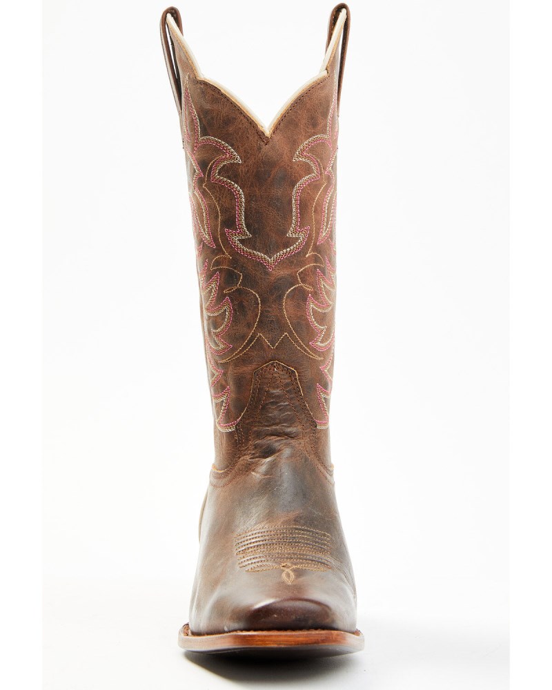 Quick Ship Shyanne Latest Women's Cassidy Spice Combo Leather Western Boots - Square Toe | Brown