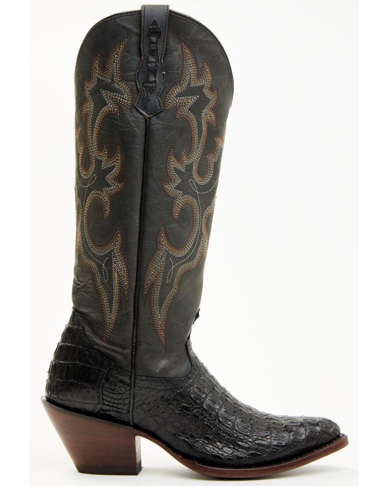 Quick Ship Shyanne Latest Women's Layla Exotic Caiman Western Boots - Round Toe | Black