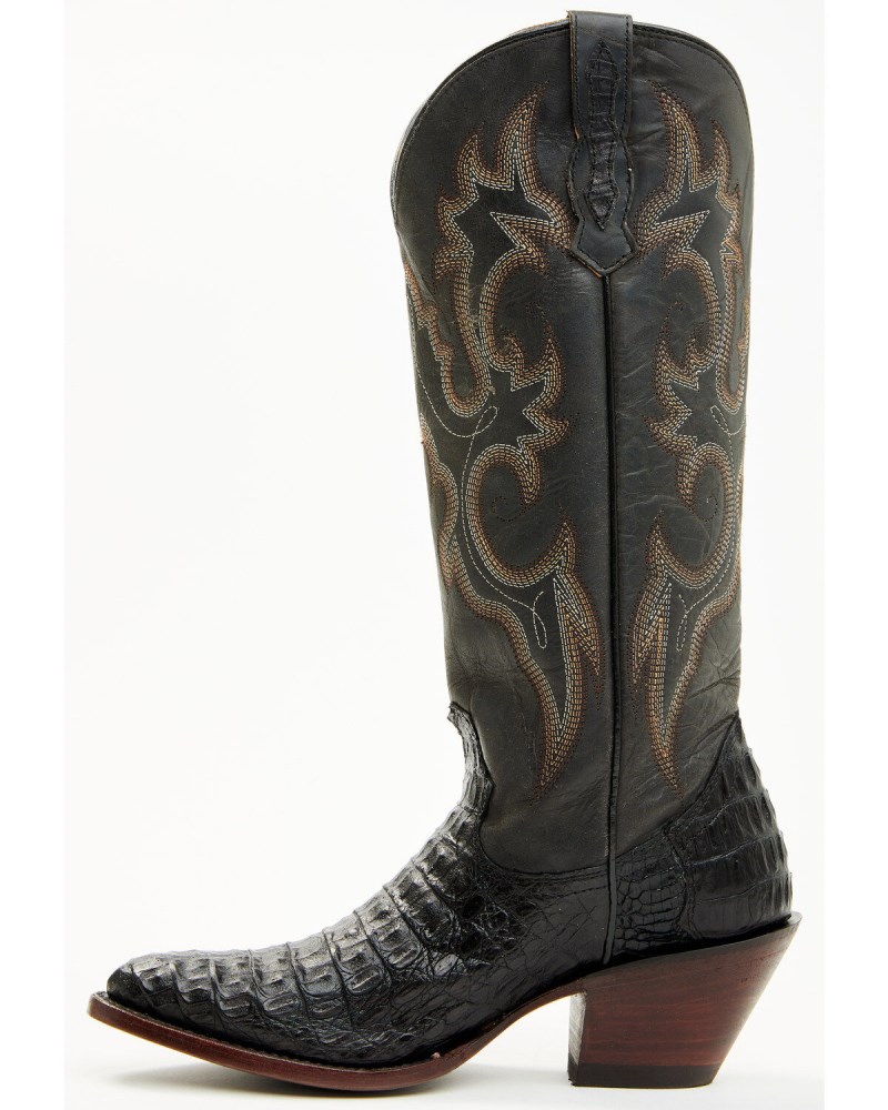 Quick Ship Shyanne Latest Women's Layla Exotic Caiman Western Boots - Round Toe | Black