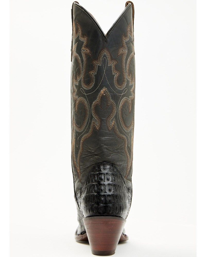 Quick Ship Shyanne Latest Women's Layla Exotic Caiman Western Boots - Round Toe | Black