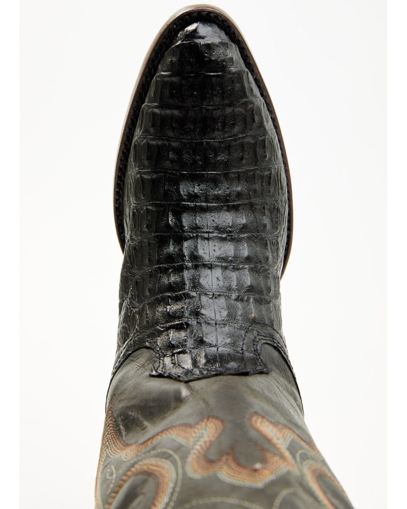 Quick Ship Shyanne Latest Women's Layla Exotic Caiman Western Boots - Round Toe | Black