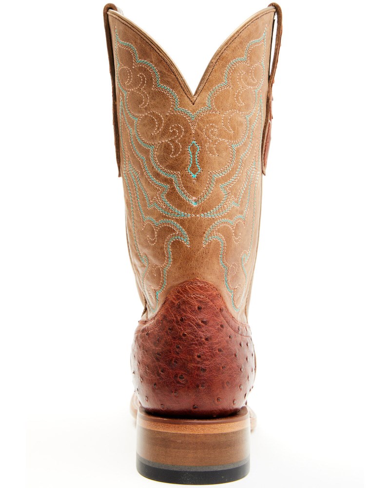 Quick Ship Shyanne Latest Women's Brandie Exotic Ostrich Western Boots - Broad Square Toe | Brown