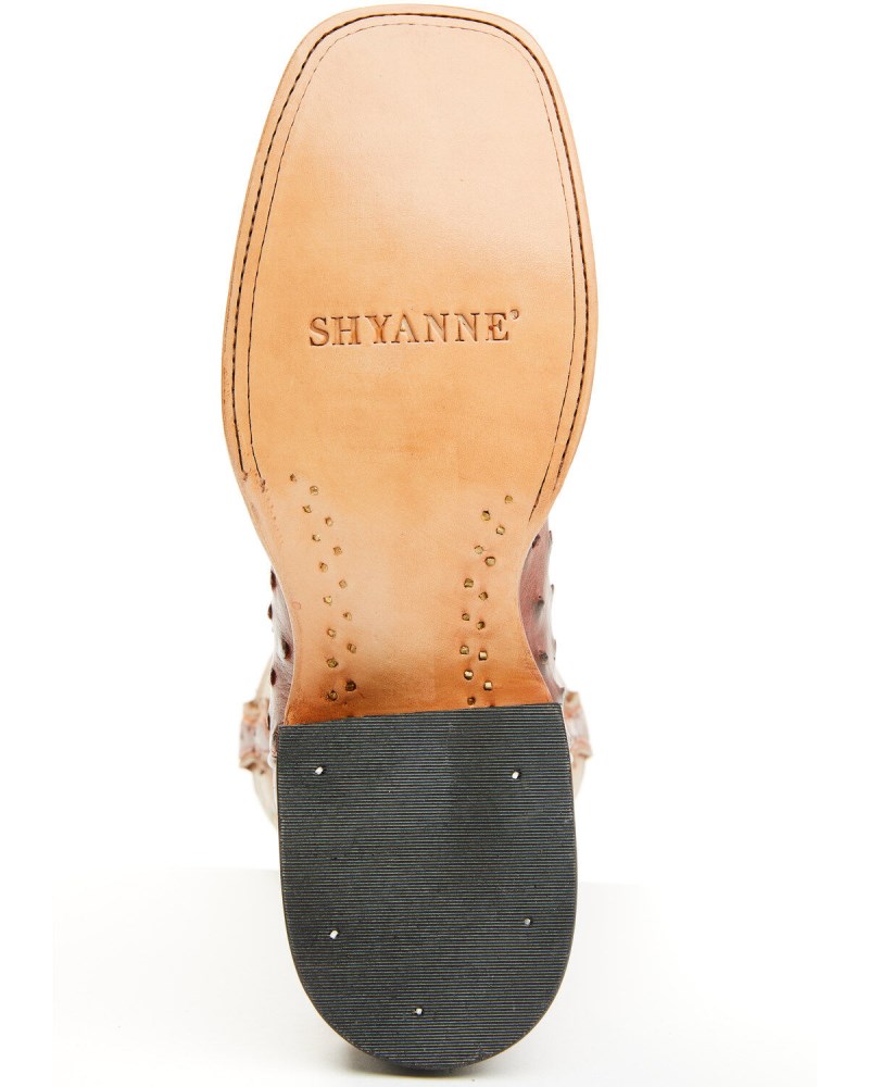 Quick Ship Shyanne Latest Women's Brandie Exotic Ostrich Western Boots - Broad Square Toe | Brown