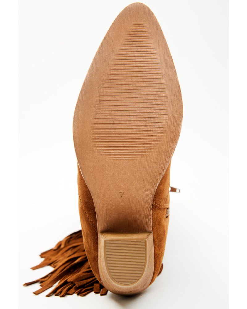 Quick Ship Shyanne Latest Women's Gypset Over The Knee Western Boots - Round Toe | Cognac