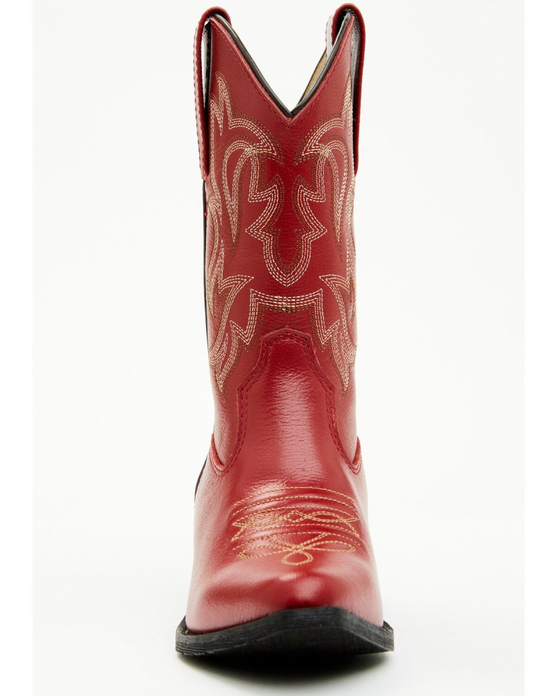 Quick Ship Shyanne Latest Girls' Little Lucille Western Boots - Snip Toe | Red