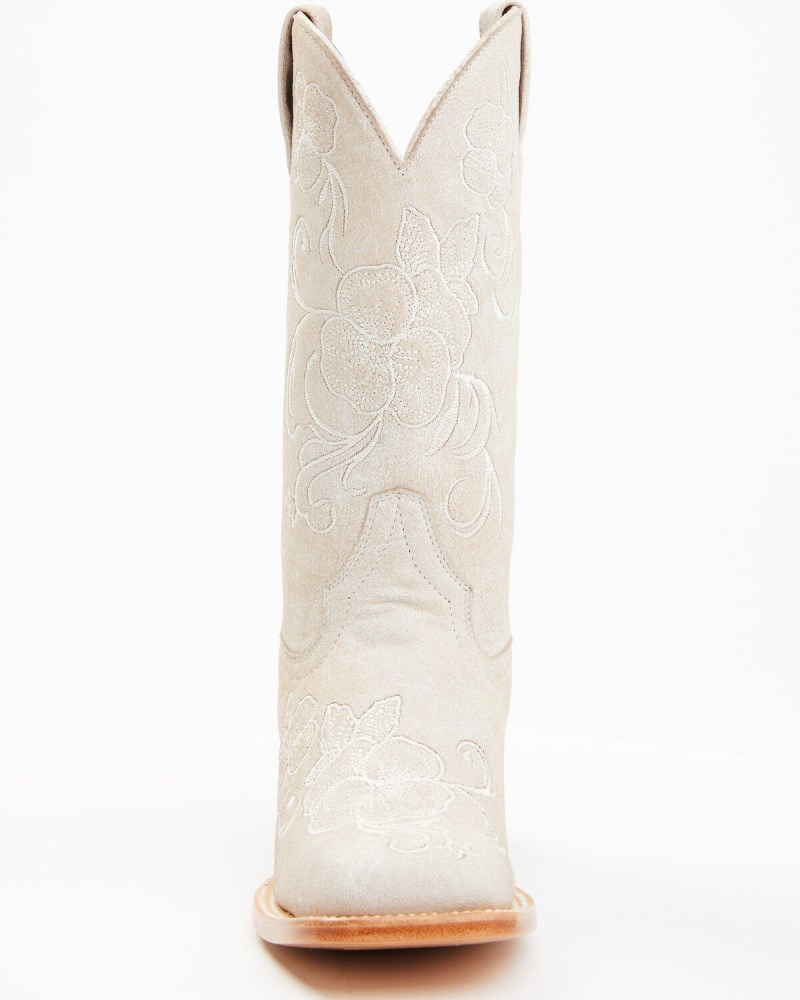 Quick Ship Shyanne Latest Women's Lasy Western Boots - Broad Square Toe | White