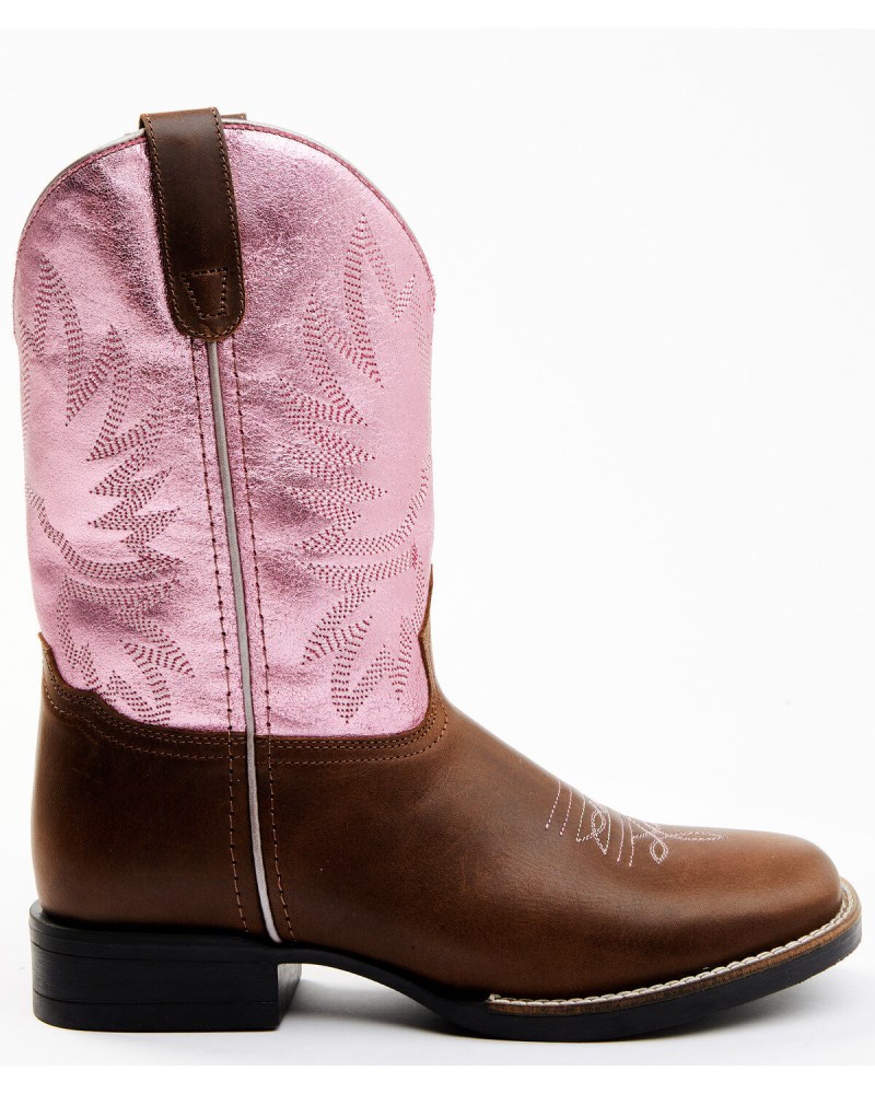 Quick Ship Shyanne Latest Girls' Miss Molly Western Boots - Broad Square Toe | Pink