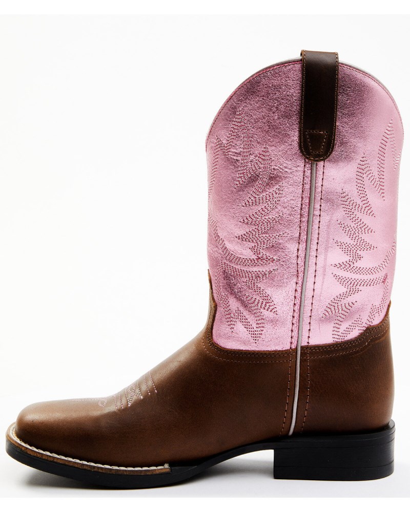 Quick Ship Shyanne Latest Girls' Miss Molly Western Boots - Broad Square Toe | Pink