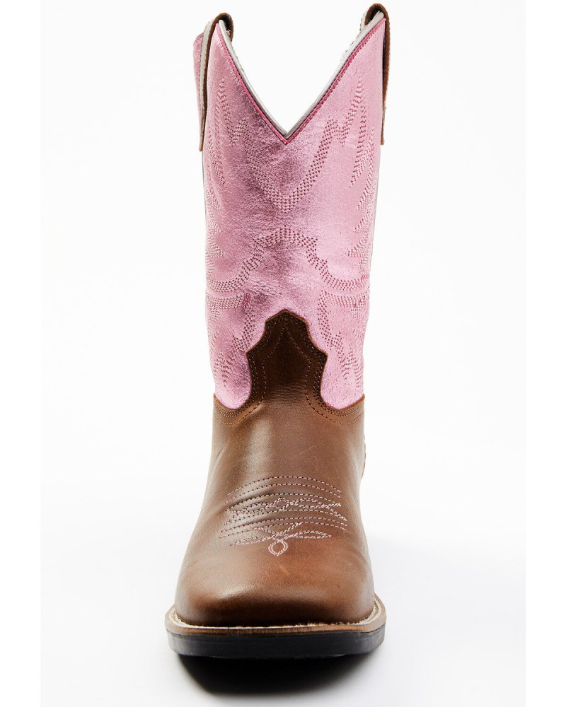 Quick Ship Shyanne Latest Girls' Miss Molly Western Boots - Broad Square Toe | Pink