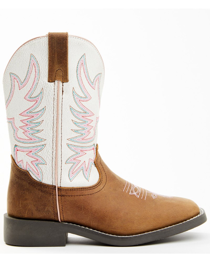 Quick Ship Shyanne Latest Little Girls' Little Cady Boots - Broad Square Toe | Brown