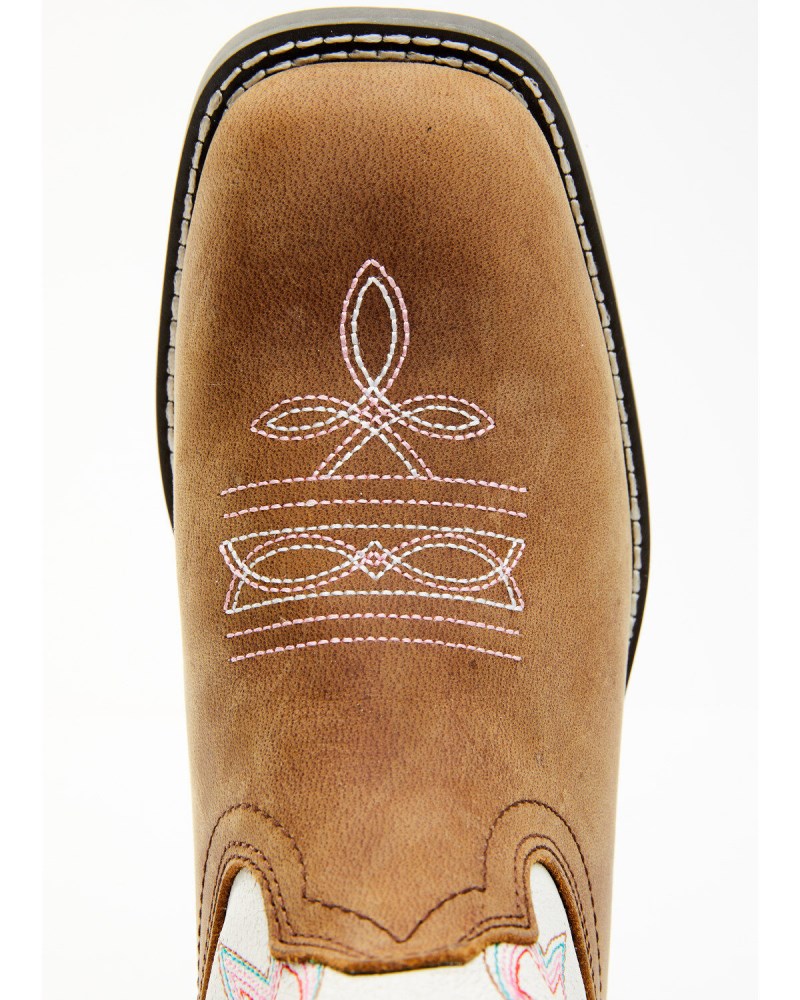 Quick Ship Shyanne Latest Little Girls' Little Cady Boots - Broad Square Toe | Brown