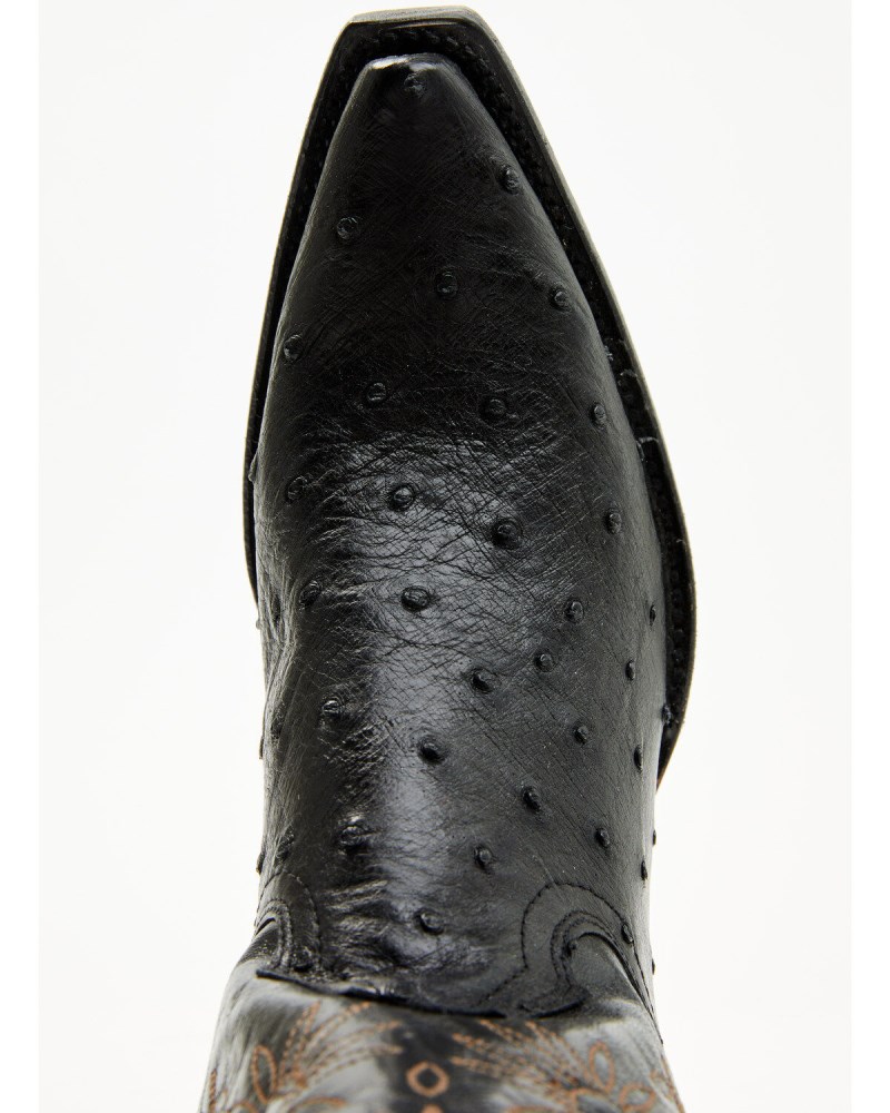 Quick Ship Shyanne Latest Women's Daisie Exotic Full Quill Ostrich Western Boots - Snip Toe | Black