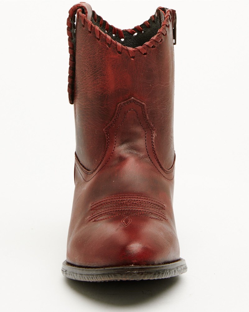 Quick Ship Shyanne Latest Women's Sawyer Omaha Goat Western Fashion Booties - Round Toe | Red