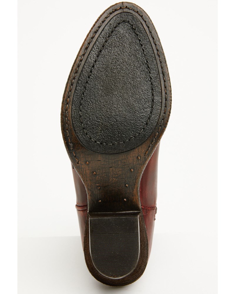 Quick Ship Shyanne Latest Women's Sawyer Omaha Goat Western Fashion Booties - Round Toe | Red