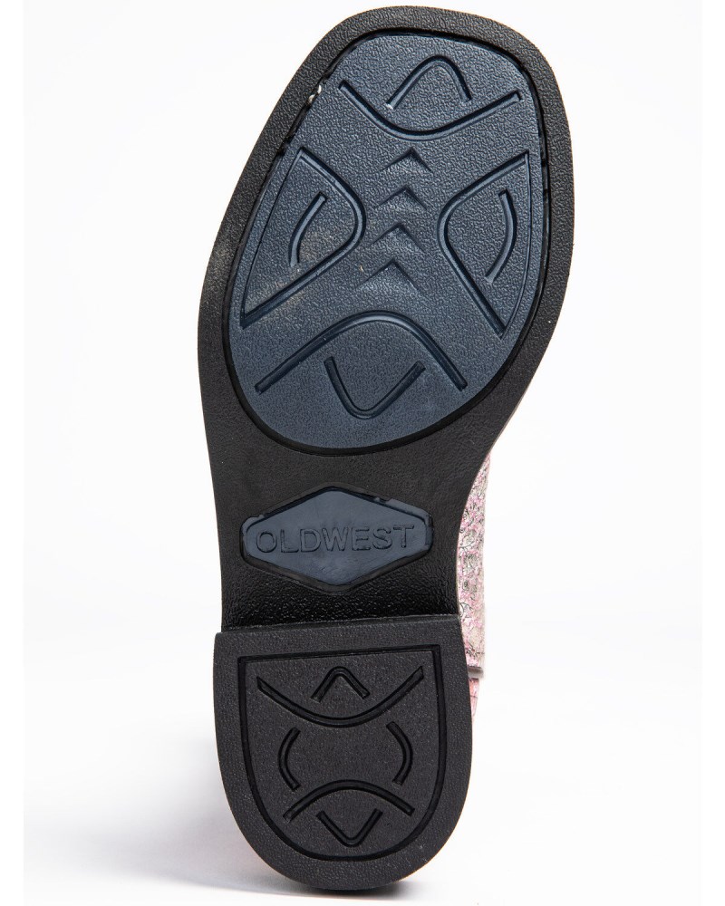 Quick Ship Shyanne Latest Girls' Aria Faux Leather Western Boots - Square Toe | Pink